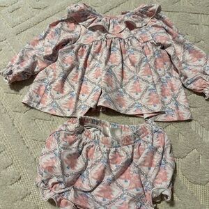 Pink and White Christmas Baby Outfit